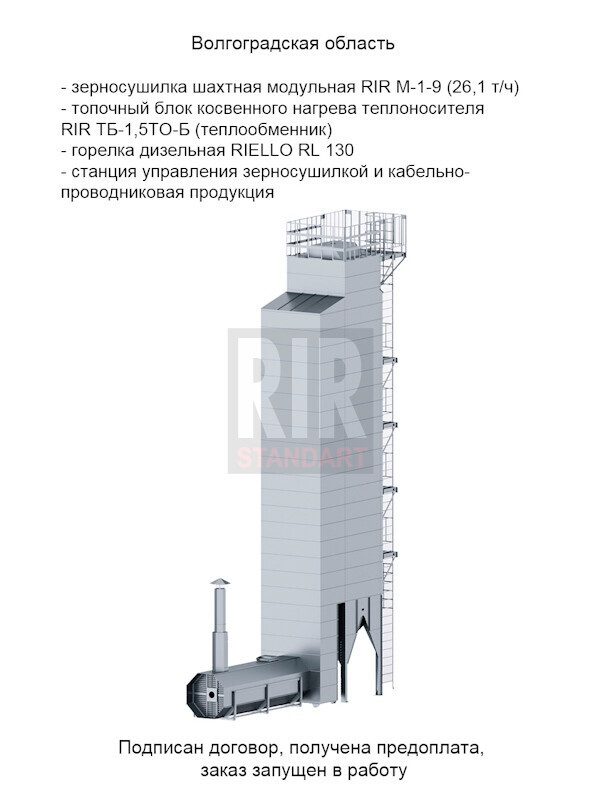 Переговоры о поставке зерносушилки RiR М-1-9 (26,1 т/ч) в Волгоградскую область 04.08.2025